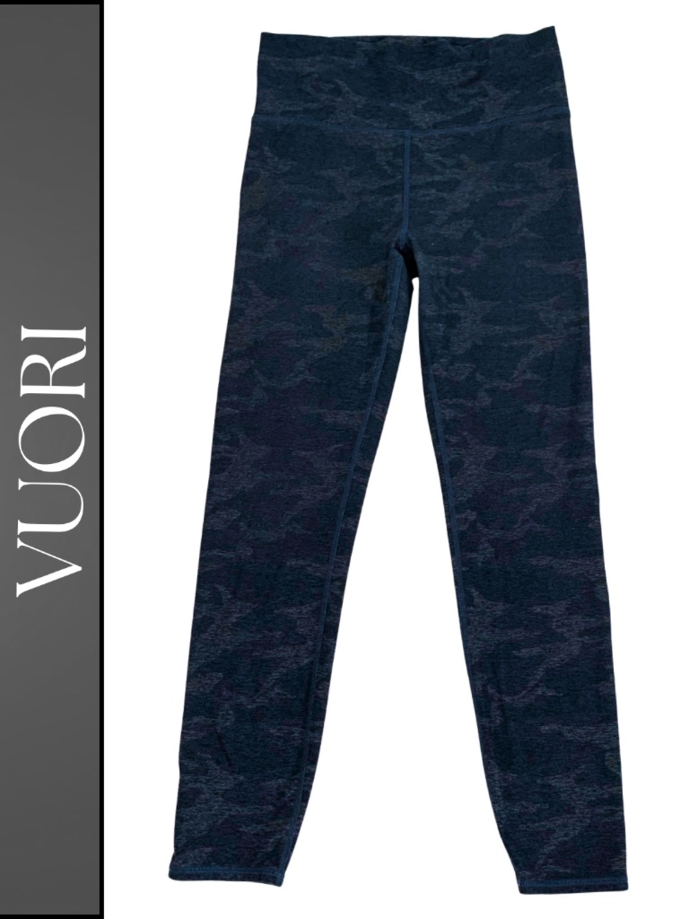 Vuori Navy Grey Camo Leggings Women's No Size Tag Outdoor Workout Gym Yoga